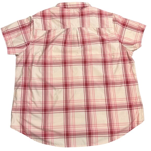 Eddie Bauer‎ Women's Short Sleeve Adventure Top Size XXL Pink Plaid - Picture 4 of 8